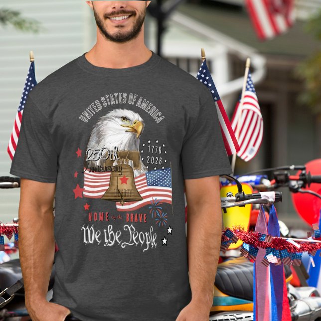 T-shirt 250 Ans d'Amérique Nous Le Peuple Aigle & Liberté (250 Years of America We The People Eagle & Liberty T-Shirt)