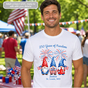 T-shirt 250 Ans de Chemise pour Hommes de Gnomes Patriotiq