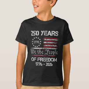 T-shirt 250 Ans De Liberté 1776 2026 Drapeau Américain 250