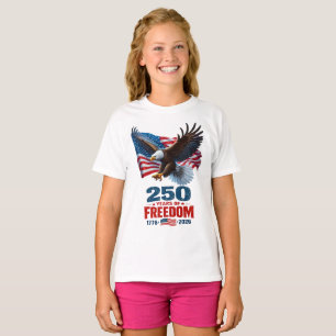 T-shirt 250 Ans de Liberté Aigle Patriotique Drapeau Améri