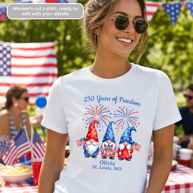 T-shirt 250 Ans de Liberté Gnomes Femmes (Créateur téléchargé)