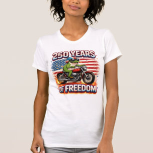T-shirt 250 Ans De Liberté Patriote Grenouille Motard USA