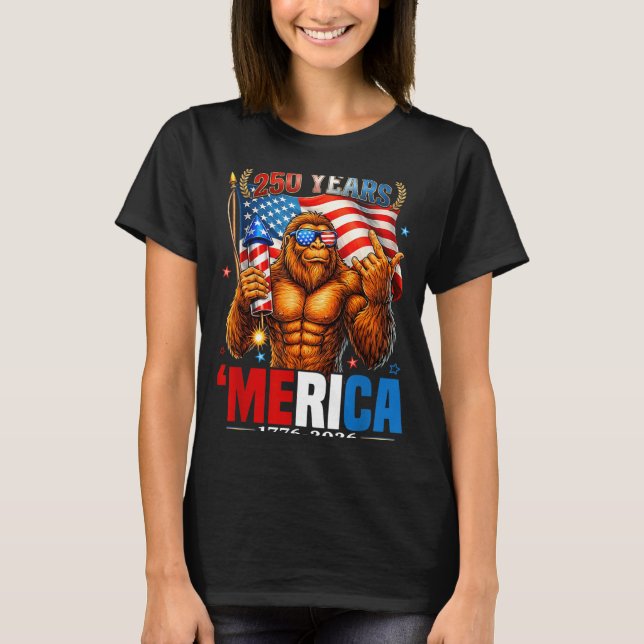 T-shirt 250 Ans de Merica Drapeau USA 250e Sasquatch (Devant)