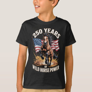 T-shirt 250 Ans de Puissance de Cheval Sauvage Mustang Art