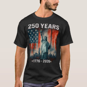 T-shirt 250 Ans Drapeau et Statue de la Liberté