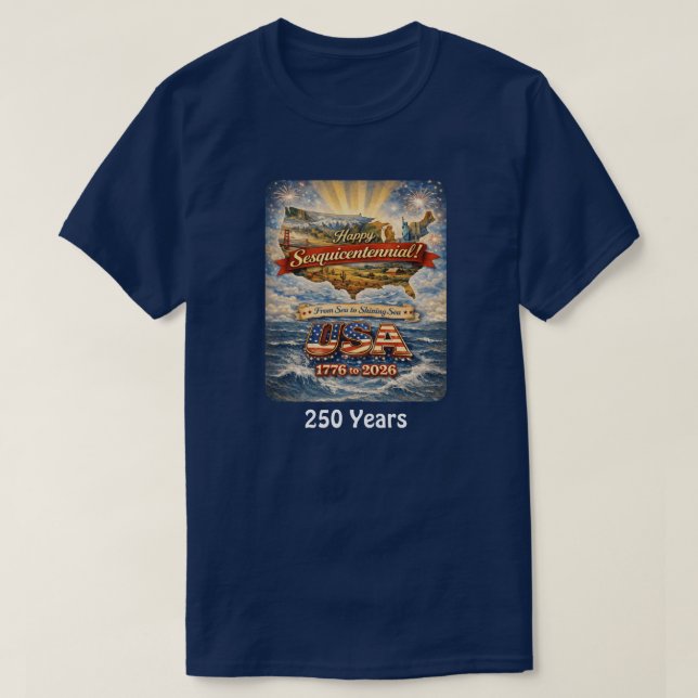 T-shirt 250 Ans États-Unis -3 (Design devant)