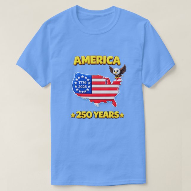 T-Shirt 250 Ans USA -14 (Design devant)