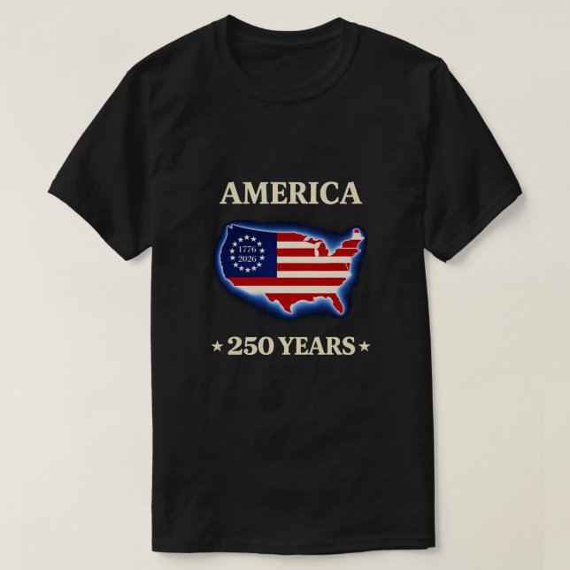 T-Shirt 250 Ans USA -17 (Design devant)