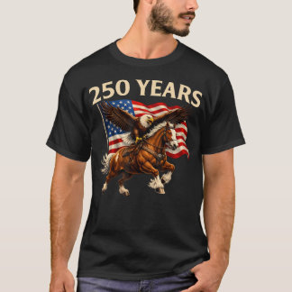 T-shirt 250 Ans Usa Cheval Occidental Aigle 250Ème 4Ème