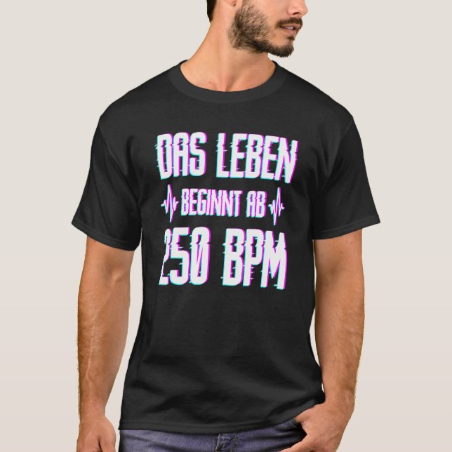 T-shirt 250 Bpm Speedcore Harderstyles Uptempo Gabber (Devant)