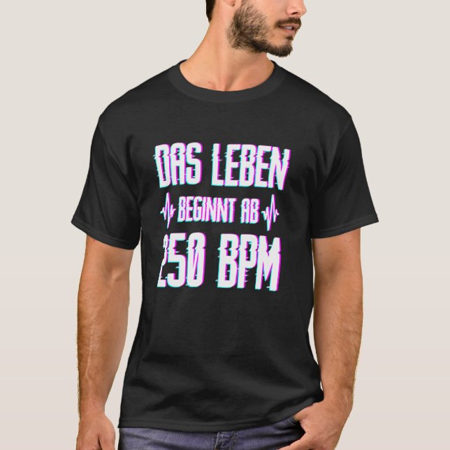 T-shirt 250 BPM Speedcore Harderstyles Uptempo Gabber Cade (Devant)