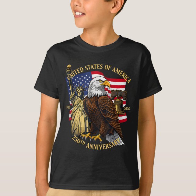 T-shirt 250 Years 1776-2026 250th Birthday Eagle Liberty B (Devant)