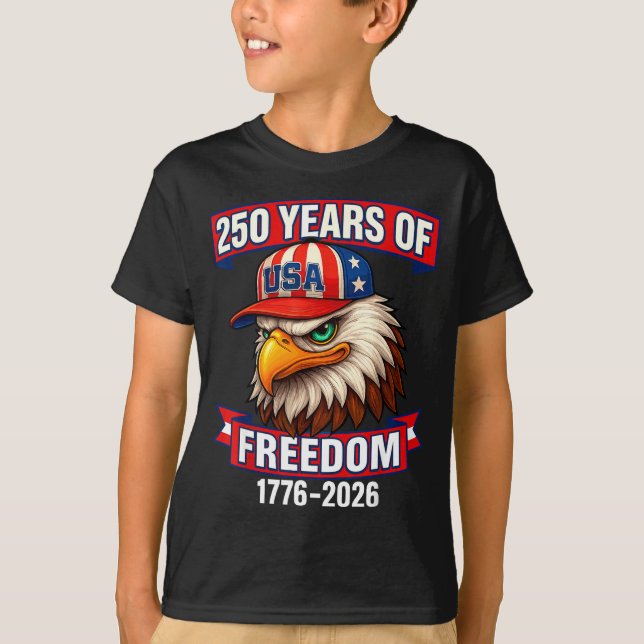 T-shirt 250 Years Of Dom 1776 2026 Bald Eagle 250th Birthd (Devant)