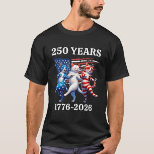 T-shirt 250e anniversaire 1776-2026 Vintage Drôle Chats Co
