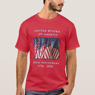 T-shirt 250e anniversaire USA Patriotic Red