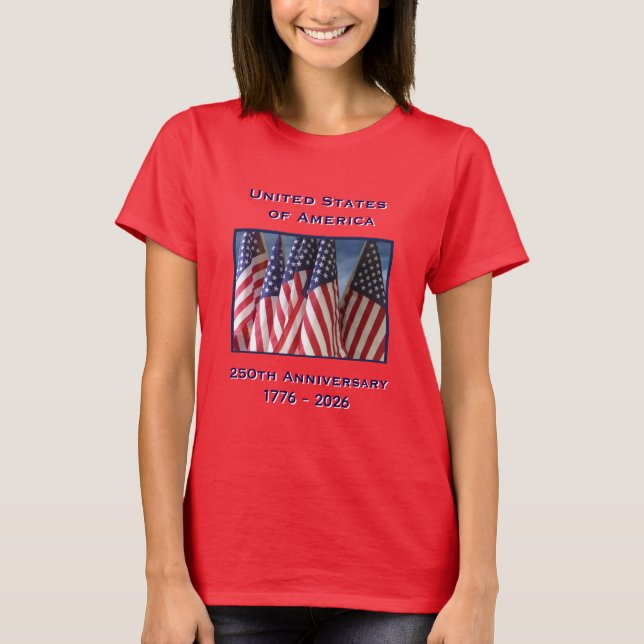 T-shirt 250e anniversaire USA Patriotic Red (Devant)