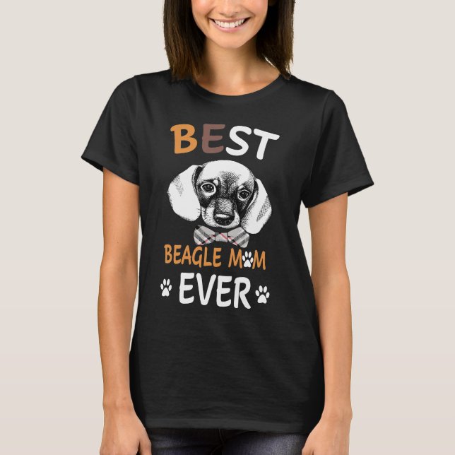 T-shirt 255 Meilleur Beagle maman jamais (Devant)