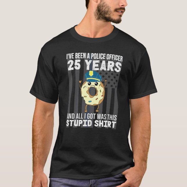 T-shirt 25 Anniversaire Des Officiers De Police 25 Ans De  (Devant)