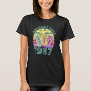 T-shirt 25 Ans Anniversaire Vintage 1997 Cassette Audio 25
