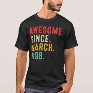T-shirt 25 Ans Awesome depuis mars 1998 25e anniversaire