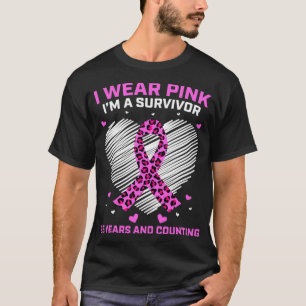 T-shirt 25 ans Cancer Free Pink Cheetah Breast Cancer Su