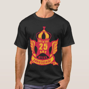 T-shirt 25 ans couronne roi reine fete anniversaire