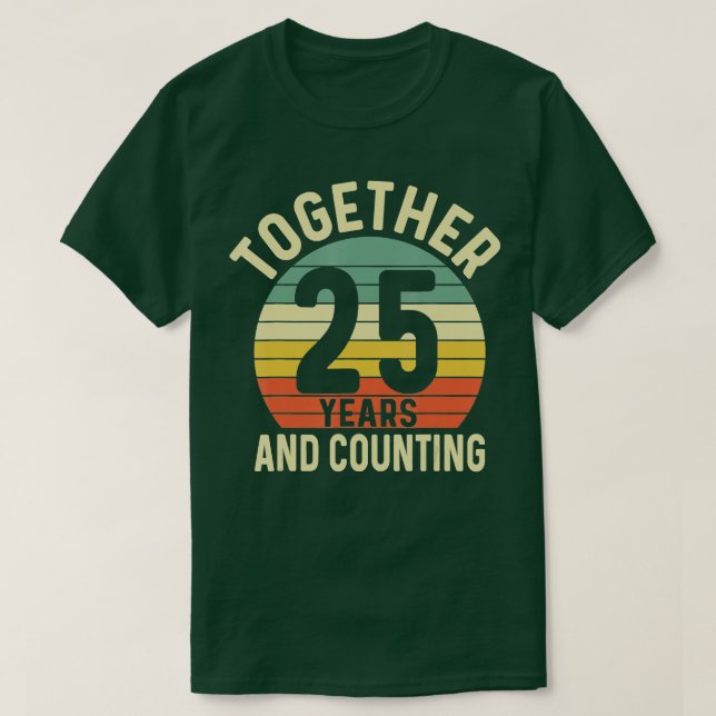 T-shirt 25 ans ensemble 25e anniversaire de Mariage pour H (Design devant)