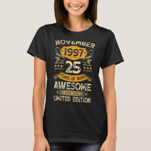 T-shirt 25 ans Vintage novembre 1997 25e anniversaire