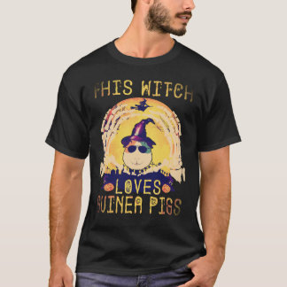 T-shirt 25 Cette sorcière adore les cochons d'Inde Hallowe