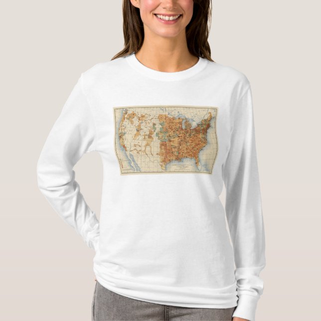 T-shirt 25 densités d'augmentation de la population, USA, (Devant)