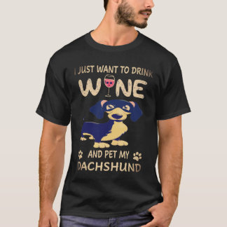 T-shirt 25 Je veux juste boire du vin et caresser mon teck