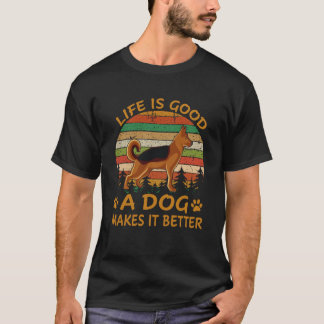 T-shirt 25 La vie est bonne Un chien la rend meilleure Ber
