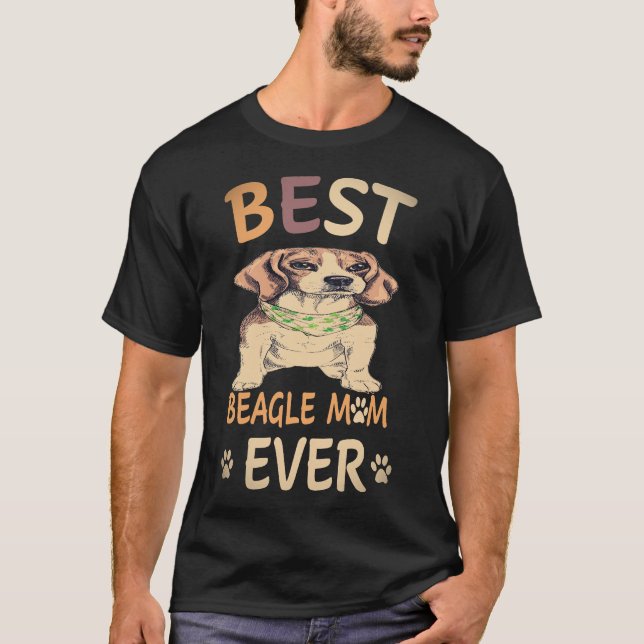 T-shirt 25 Meilleure Maman Beagle de Tous les Temps Beagle (Devant)