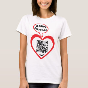 T-shirt 25 years big kisses code qr happy birthday love an