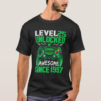 T-shirt 25E Ancien Garçon Niveau 25E Déverrouillé Awesome 