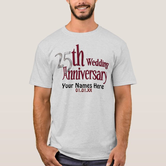 T-shirt 25e anniversaire d'argent et de Bourgogne (Devant)