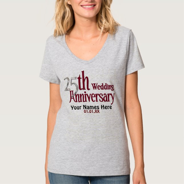 T-shirt 25e anniversaire d'argent et de Bourgogne (Devant)