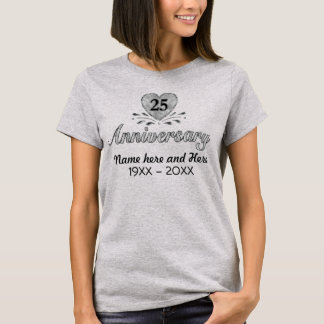 T-shirt 25e anniversaire d'argent - Personnaliser