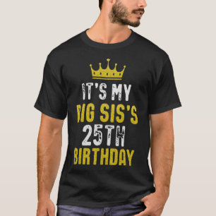 T-shirt 25e Anniversaire De La Couronne Jaune Pour Soeur D