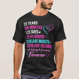 T-shirt 25e anniversaire de Mariage 25 ans couple de maria