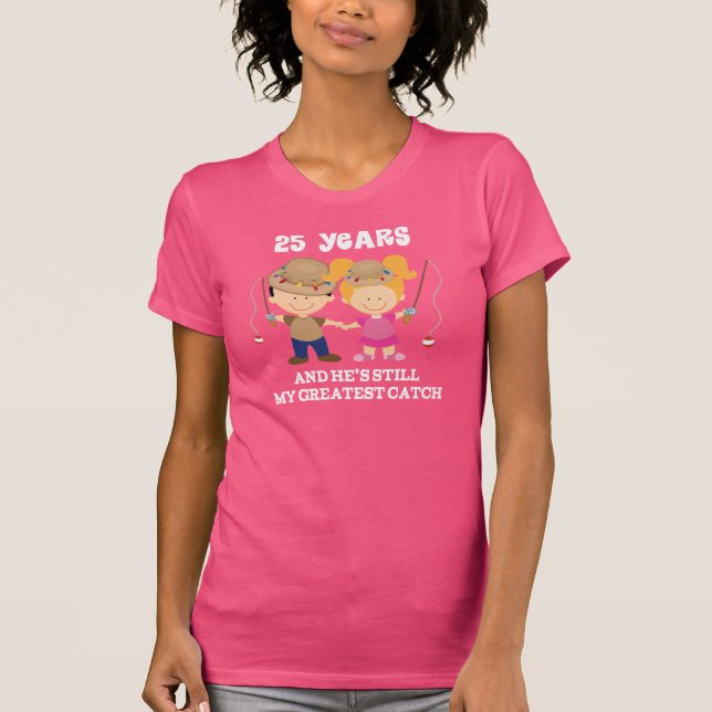 T-shirt 25e anniversaire de Mariage Drôle cadeau pour elle (Devant)