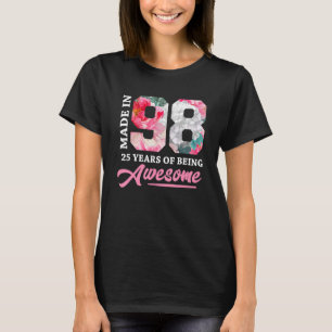 T-shirt 25e anniversaire Filles filles faites en 1998 Flow