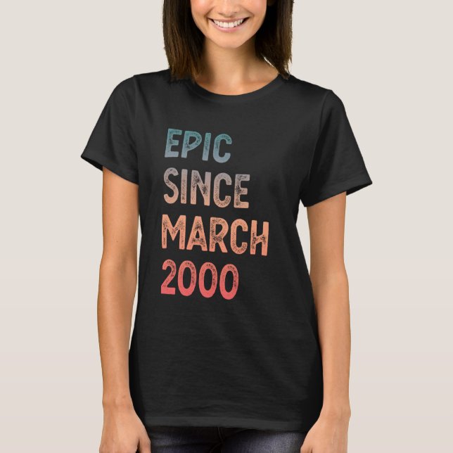 T-shirt 25e anniversaire Hommes Femmes Epic depuis mars 20 (Devant)