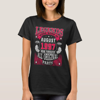 T-shirt 25e anniversaire Légendes nées en août 1997 25 an