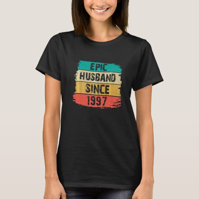 T-shirt 25e Wedding Anniversary Epic Husband Since 1997 (Devant)