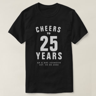 T-shirt 25èmes chemises d'anniversaire de mariage de