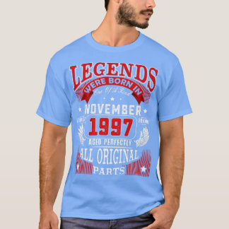 T-shirt 25th Birthday Tee Legends Born In November 1997 25