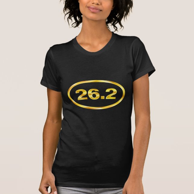 T-shirt 26,2 Ovale d'or de marathon (Devant)