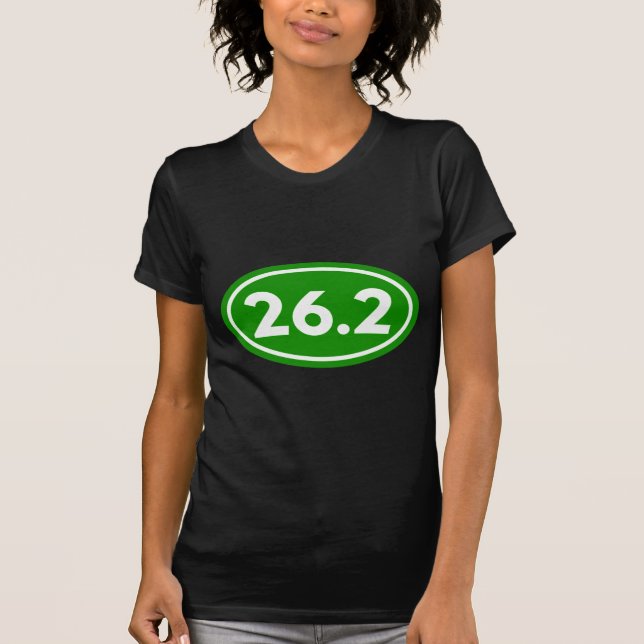 T-shirt 26,2 Vert ovale de marathon (#GEO4) (Devant)