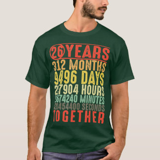 T-shirt 26 Année 26e anniversaire Mariage Cadeaux pour ell